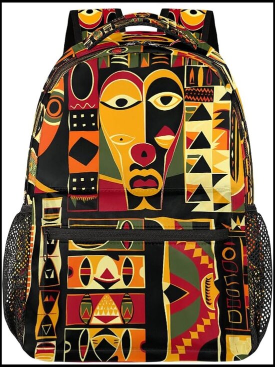 African Style Pattern Backpack Laptop Casual Daypack Bookbag Multipurpose main image 4